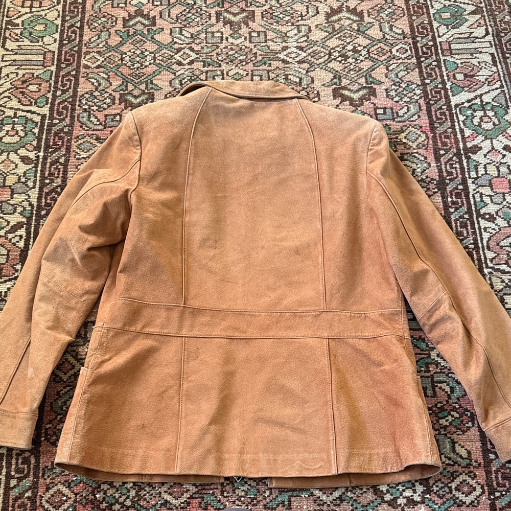 Vintage Bernardo by Nordstrom Suede Camel Tan Leather Jacket - Picture 7 of 10